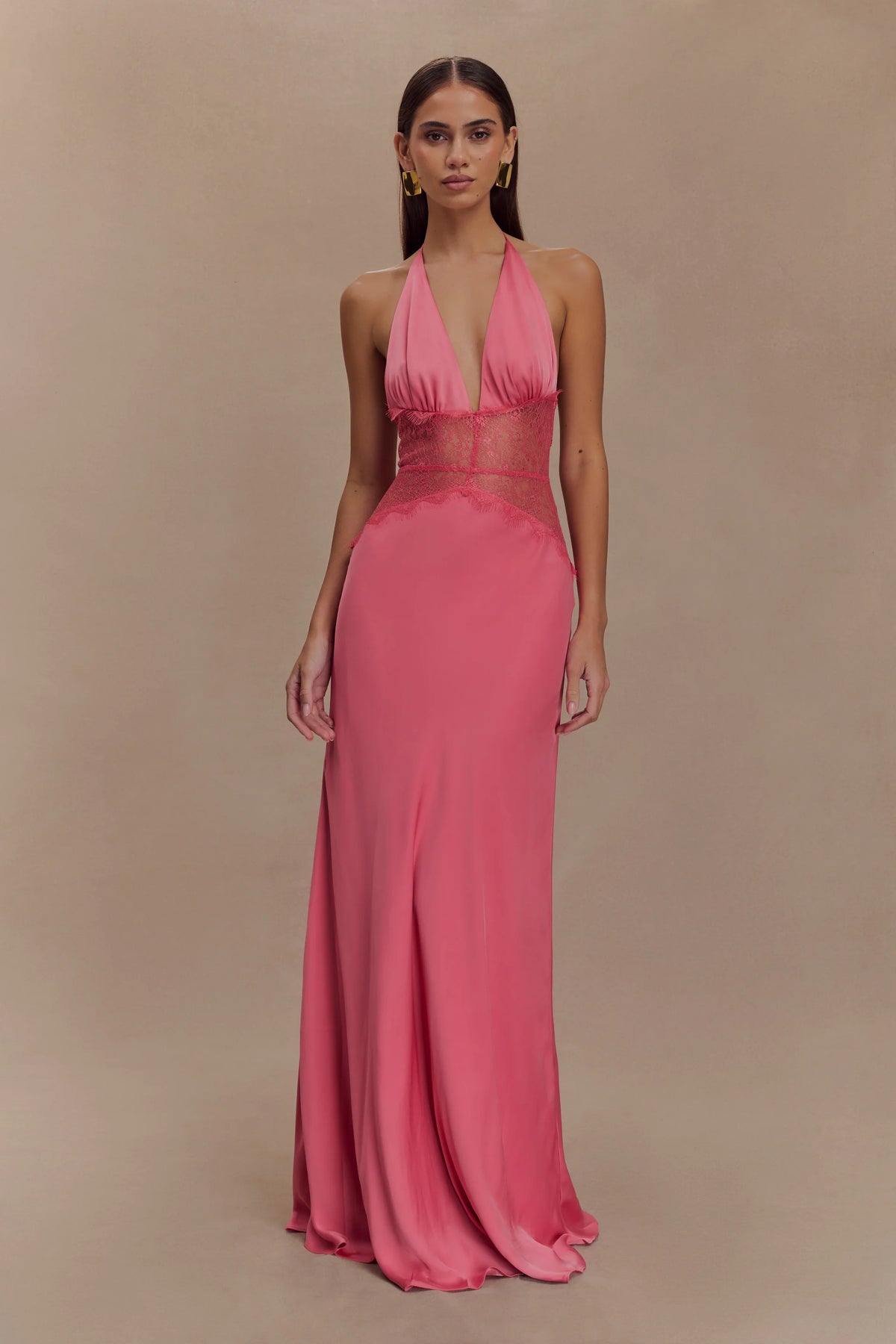 Dinah Lace and Satin Maxi Dress