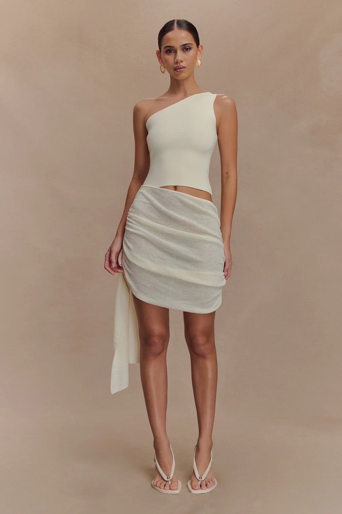 Cali Drape Skirt Knit Mini Dress