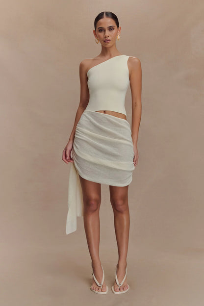 Cali Drape Skirt Knit Mini Dress