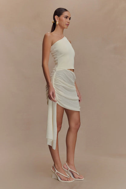 Cali Drape Skirt Knit Mini Dress