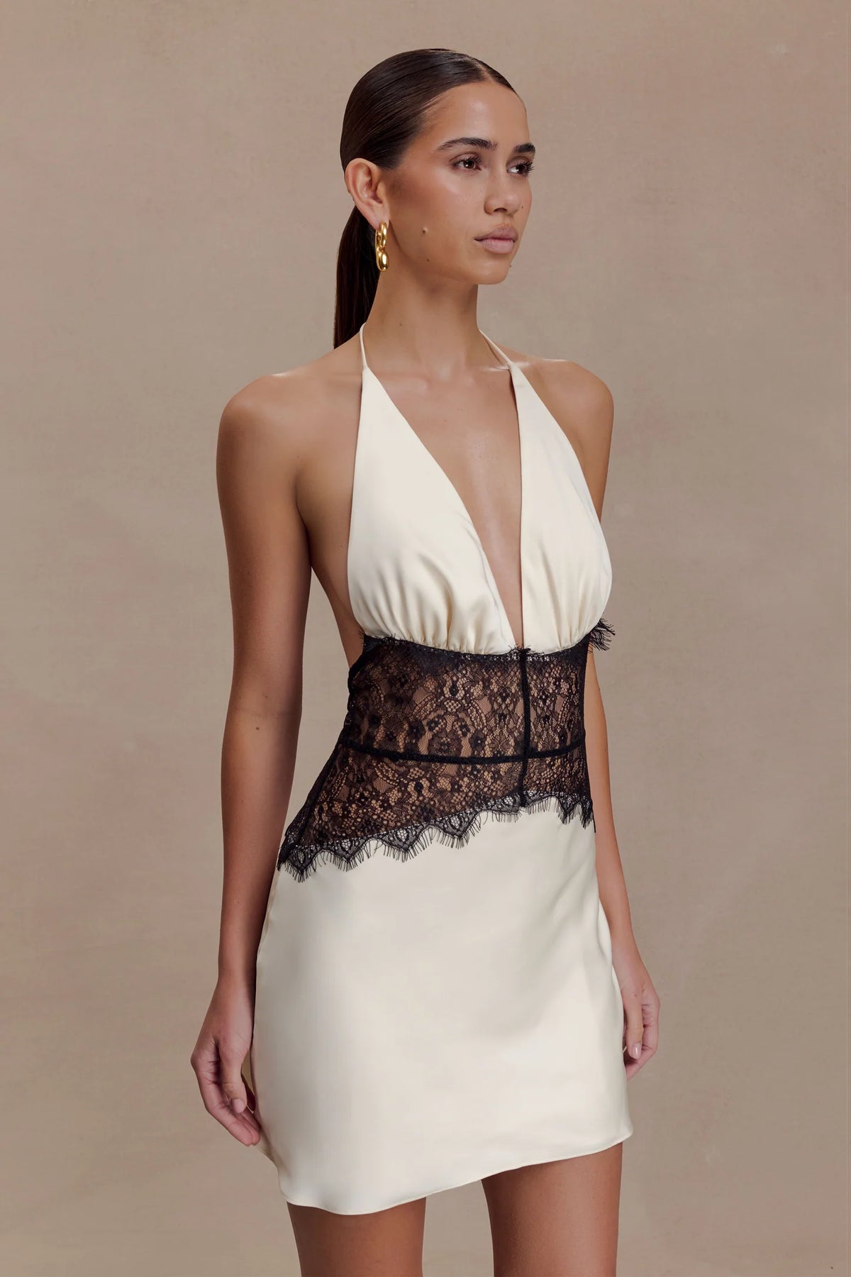 Dinah Lace and Satin Mini Dress