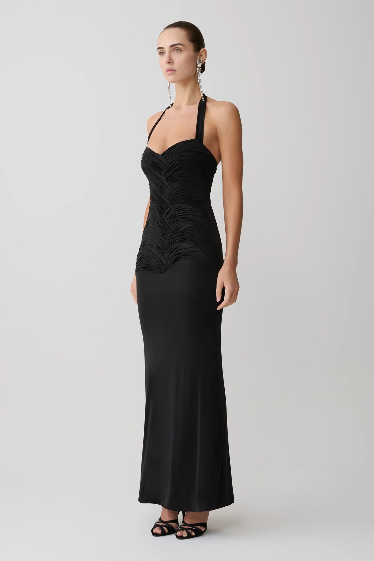 Hoai Gathered Slinky Halter Maxi Dress