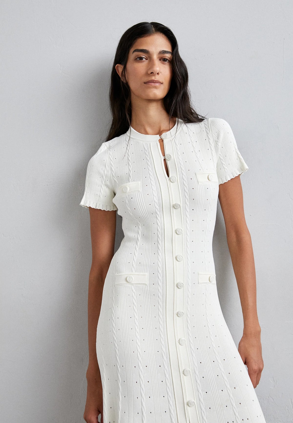 Milo Button Front Midi Dress