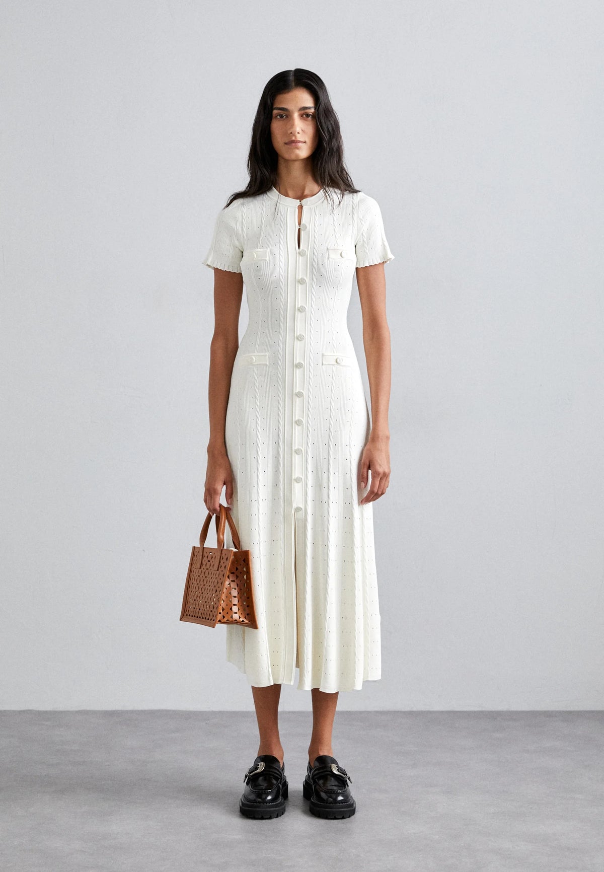 Milo Button Front Midi Dress