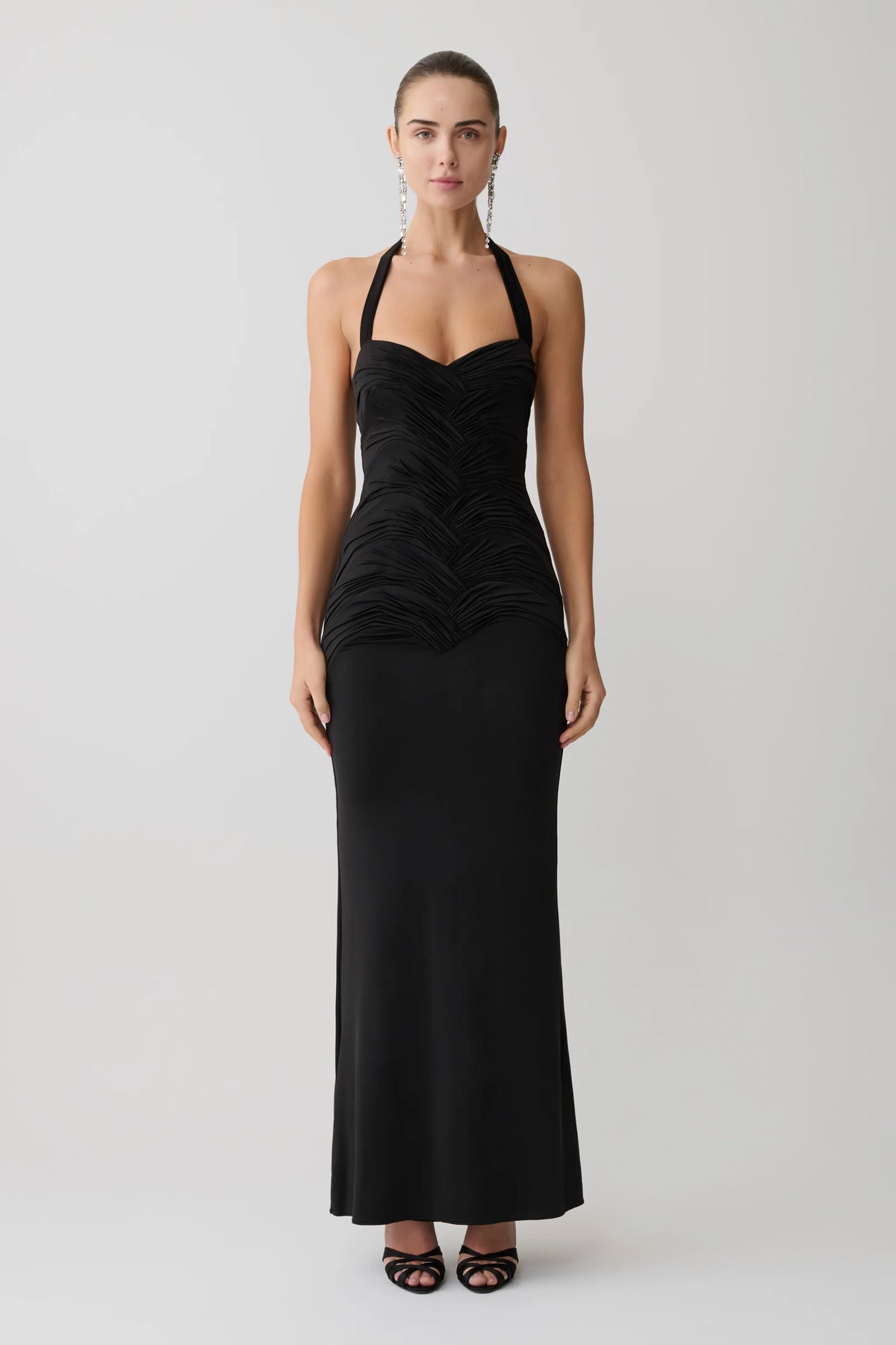 Hoai Gathered Slinky Halter Maxi Dress