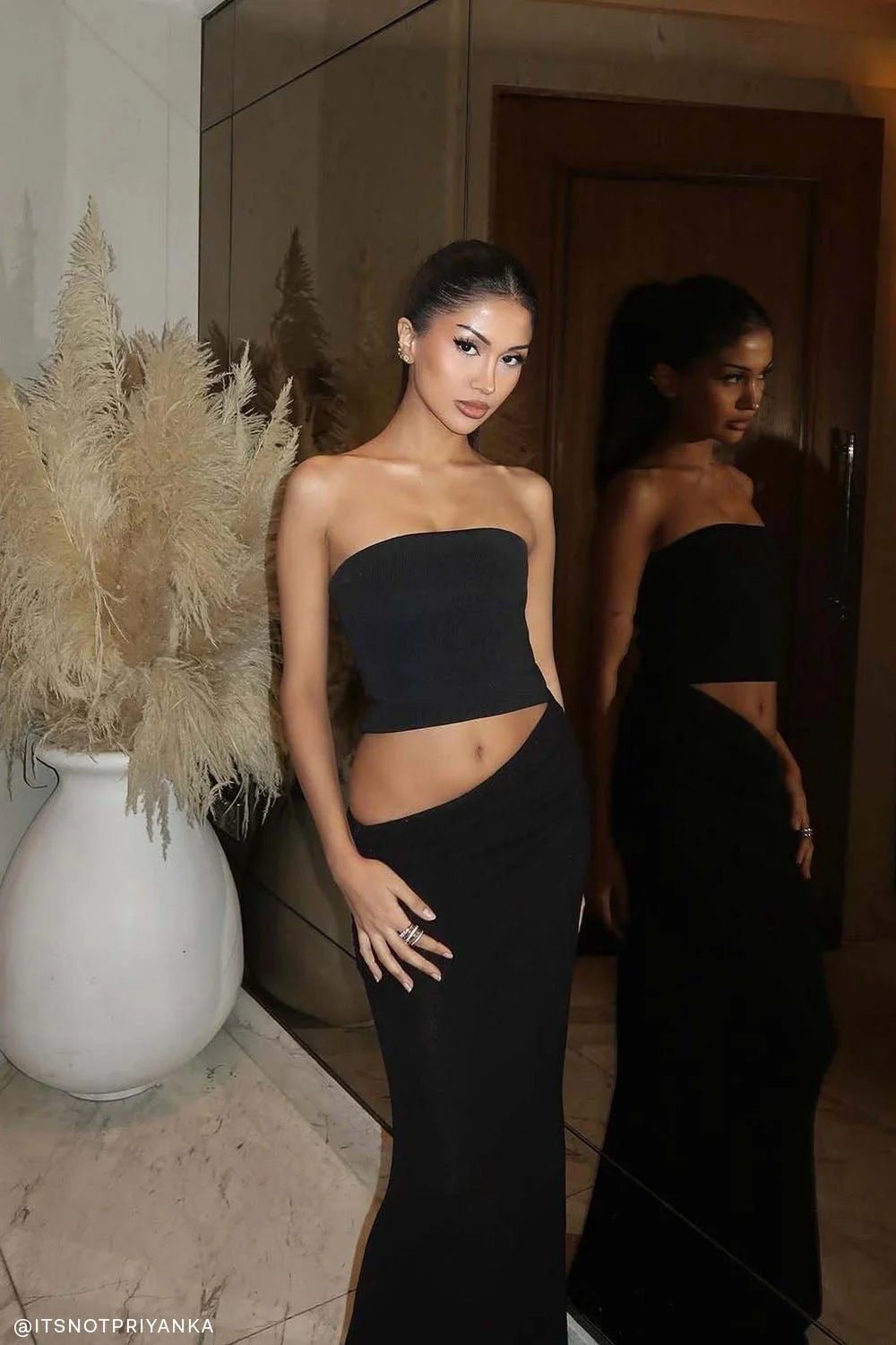 Jasiel Strapless Knit Maxi Dress