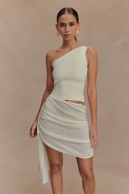 Cali Drape Skirt Knit Mini Dress